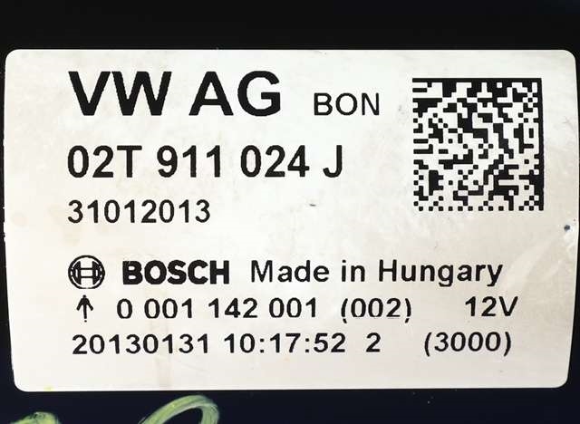Starter til Škoda Fabia 2010-2014 (Type II, Fase 2) (BOSCH|0 001 142 001|02T 911 024 J|)