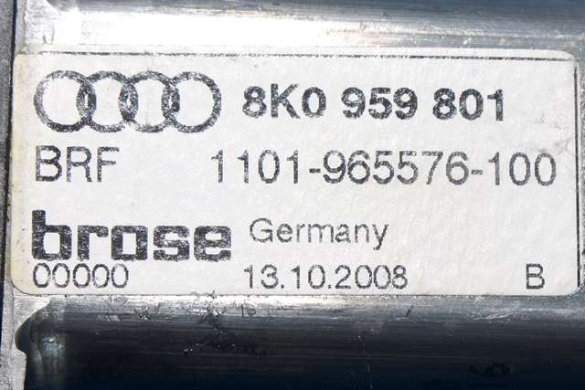 Ruteheis, kun motor, venstre foran til Audi A4 2007-2014 (Type IV) (B8) (B8) (VAG|8K0 959 801|)