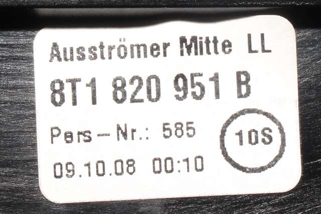 Dashbord friskluftdyse midtkonsoll til Audi A4 2007-2014 (Type IV) (B8) (B8) (VAG|8T1 820 951 B|)