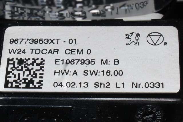 Varmeapparat betjening bak til Peugeot 508 2011-2014 (Type I, Fase 1) (PEUGEOT|96 773953 XT|)