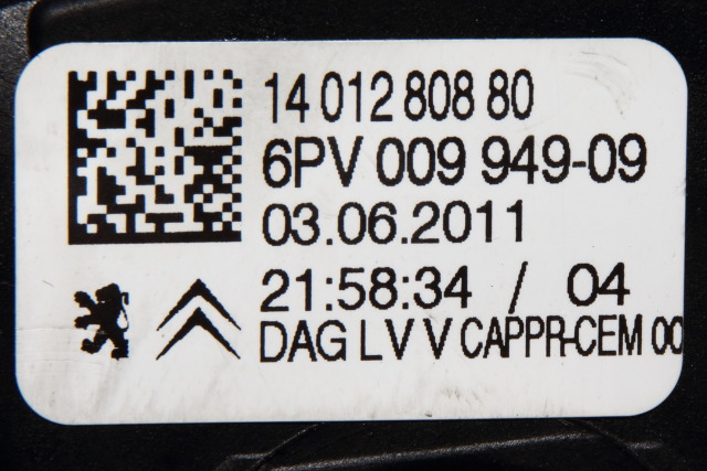 Pedal gass til Citroën Jumpy 2007-2016 (Type II) (HELLA|6PV 009 949-09|14 012808 80|)