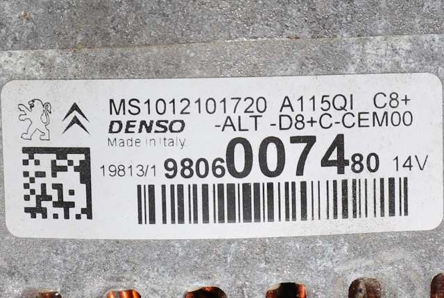 Dynamo til Citroën C3 2010-2016 (Type II)  (DENSO|101210-1720|98 060074 80.|)