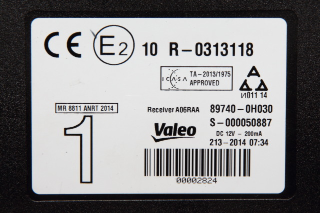 Styreenhet sentrallås til Toyota Aygo 2014-->> (Type II)  (TOYOTA|89740-0H030|)