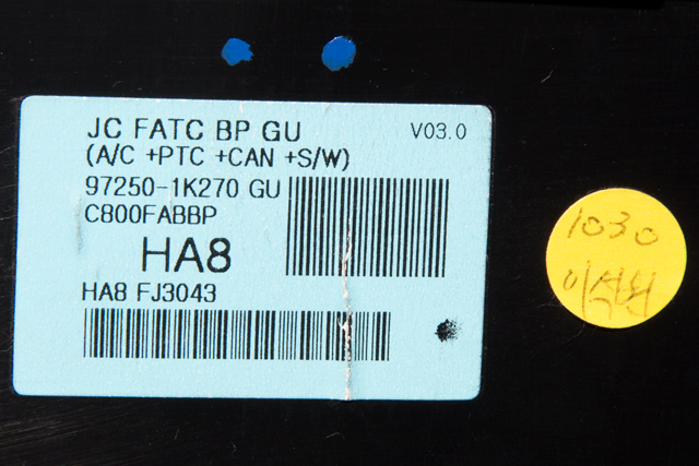 Varmeapparat betjening til Hyundai Ix20 2010-2017  (HYUNDAI|97250-1K270 GU|)