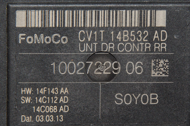 Styreenhet dør høyre bak til Ford B-Max 2012-2017 (FORD|CV1T-14B532-AD|)
