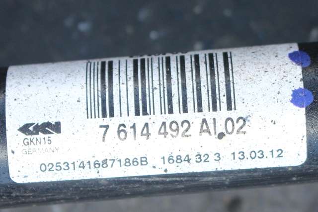 Drivaksel høyre bak, diesel/automat til BMW X3 2010-2017 (F25) (F25) (BMW|7 614 492|)