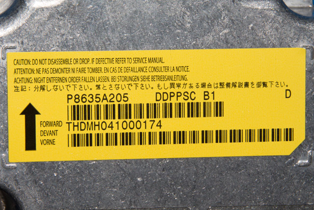 Styreenhet airbag hovedsensor til Mitsubishi Outlander 2010-2012 (Type II, Fase 2) (MITSUBISHI|P8635A205|)