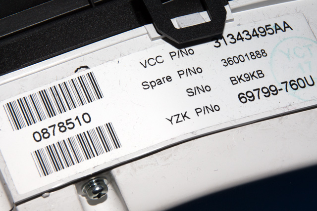 Instrumentpanel til Volvo V60 2010-2013 (Type I, Fase 1)  (YAZAKI|69799-760U|31343495|)
