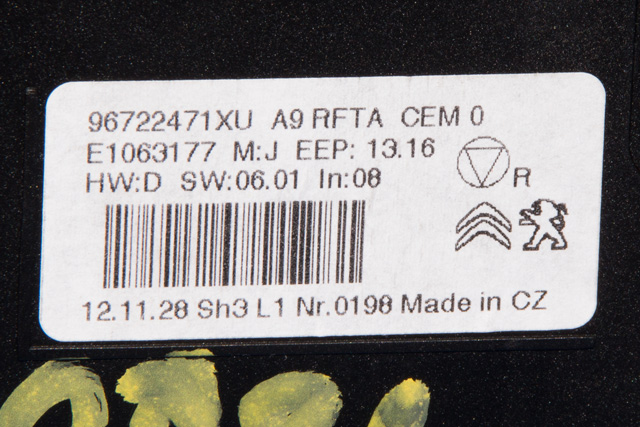 Varmeapparat betjening til Peugeot 208 2012-2019 (Type I)  (PEUGEOT|96 722471 XU|)