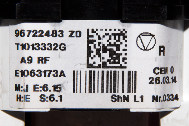 Varmeapparat betjening til Peugeot 2008 2013-2019 (Type I)  (VALEO|T1013332G|96 722483 ZD|)
