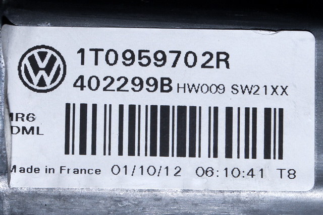 Ruteheis høyre foran til VW Caddy 2010-2015 (Type III, Fase 2) (VAG|1T0 959 702 R|5K0 959 792|)