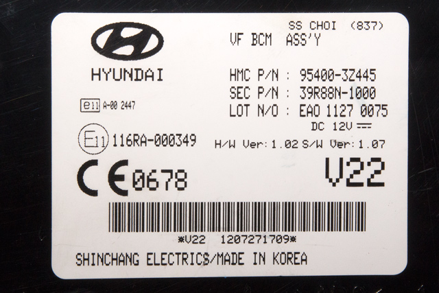 Styreenhet comfort (BCM) til Hyundai i40 2012-2017  (HYUNDAI|95400-3Z445|)