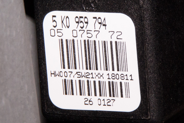 Ruteheis høyre bak til VW Touran 2010-2015 (Type I, Fase 3) (VAG|5K0 959 704 A|)