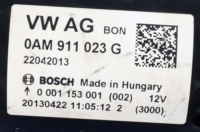 Starter diesel til VW Caddy 2010-2015 (Type III, Fase 2) (BOSCH|0 001 153 001|0AM 911 023 G|)