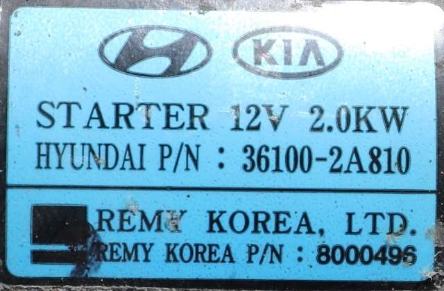 Starter diesel til Hyundai i40 2012-2017 (HYUNDAI|36100-2A810|)