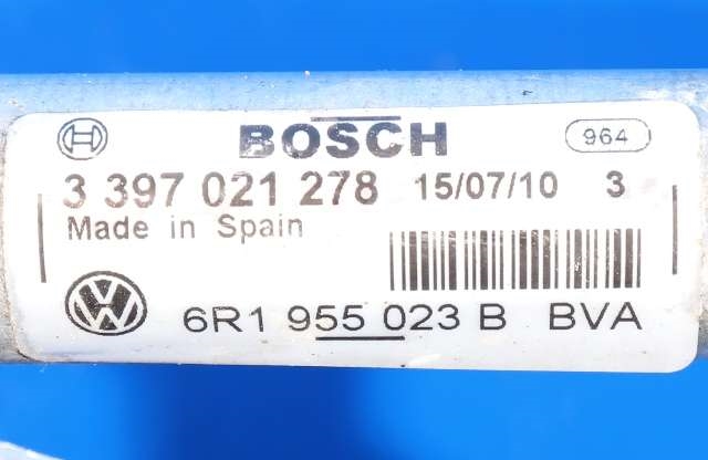 Viskermotor frontrute komplett m/overføring til VW Polo 2009-2014 (Type V, Fase 1)  (BOSCH|3 397 021 278|6R1 955 023 B|)
