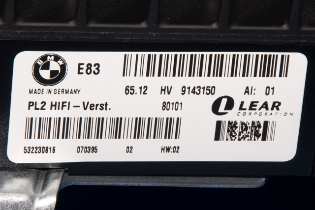 Bilstereo forsterker til BMW X3 2007-2010 (Fase 2) (E83) (E83) (BMW|9 143 150|)