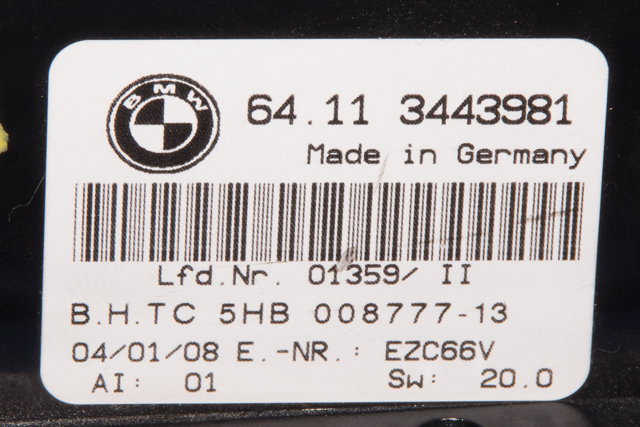Varmeapparat betjening til BMW X3 2007-2010 (Fase 2) (E83) (E83) (BMW|64.11-3 443 981|)
