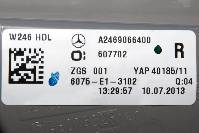 Baklykt høyre indre til Mercedes B-Klasse 2011-2018 (W246) (W246) (MERCEDES|A 246 906 64 00|)