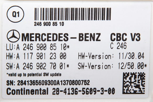 Styreenhet (SAM - Signal Acquisition Module) til Mercedes B-Klasse 2011-2018 (W246) (W246) (MERCEDES|A 246 900 85 10|)