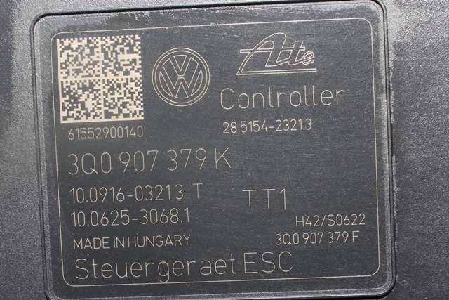 ABS sentral til VW Golf VII 2012-2017 (Fase 1) (VAG|3Q0 614 517 K|3Q0 907 379 K|)