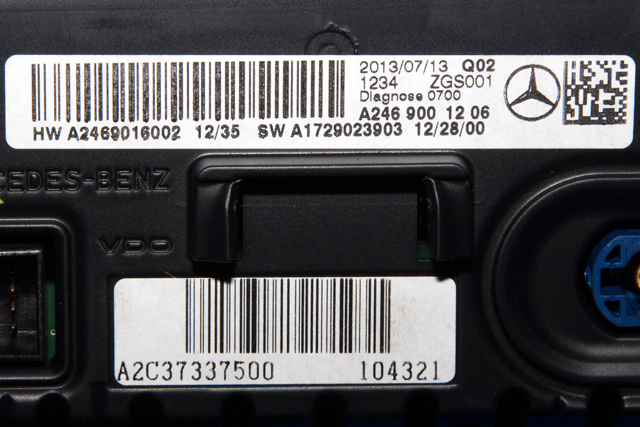 Bilstereo navigasjon skjerm til Mercedes B-Klasse 2011-2018 (W246) (W246) (MERCEDES|A 246 901 60 02|)