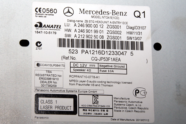 Bilstereo navigasjon til Mercedes B-Klasse 2011-2018 (W246) (W246) (MERCEDES|A 246 900 00 12|)