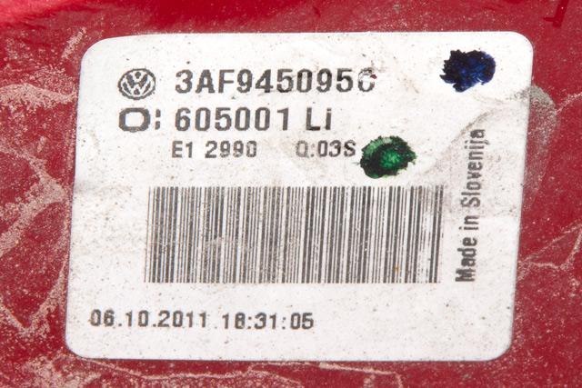 Baklykt venstre ytre til VW Passat 2011-2015 (B7) (B7) (VAG|3AF 945 095 O|)