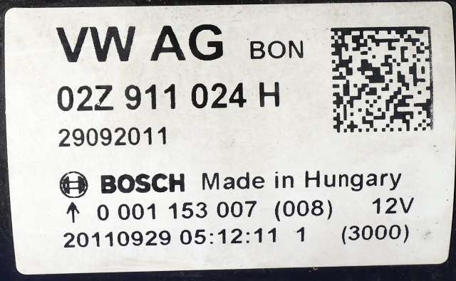 Starter diesel til VW Passat 2011-2015 (B7) (B7) (BOSCH|0 001 153 007|02Z 911 024 H|)
