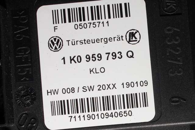 Ruteheis, kun motor, venstre foran til Škoda Octavia 2009-2013 (Type II, Fase 2)  (VAG|1T0 959 701 M|)