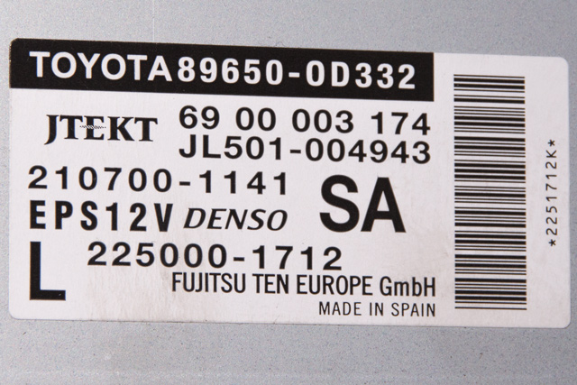Rattaksel elektrisk servo til Toyota Yaris 2014-2020 (Type III, Fase 2)  (DENSO|160800-1011|JJ301-002130|)