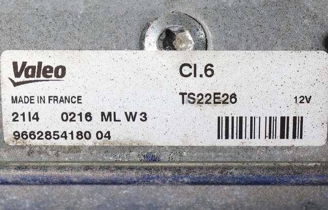Starter diesel til Peugeot Partner 2008-2015 (Type II, Fase 1) (VALEO|TS22E26|96 628541 80|)