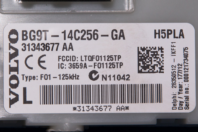 Styreenhet comfort (BCM) til Volvo S60 2010-2014 (Type II, Fase 1)  (VOLVO|31343677 AA|BG9T-14C256-GA|)