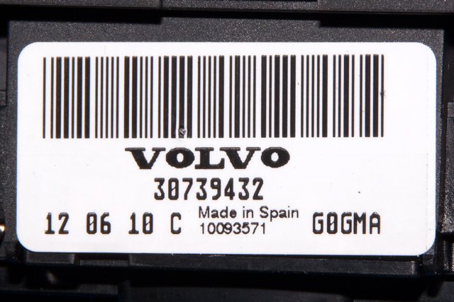 Bryter lys til Volvo S60 2010-2014 (Type II, Fase 1) (VOLVO|30739432|)
