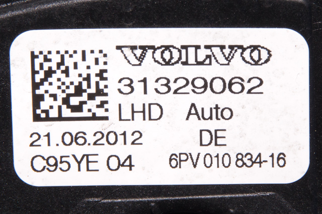 Pedal gass til Volvo S60 2010-2014 (Type II, Fase 1)  (HELLA|6PV 010 834-16|31329062|)