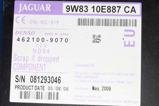 Bilstereo navigasjon spiller til Jaguar XF 2008-2015 (X250) (X250) (DENSO|462100-9070|9W83-10E997-CA|)
