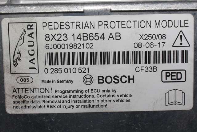 Styreenhet airbag hovedsensor til Jaguar XF 2008-2015 (X250) (X250) (BOSCH|0 285 010 521|8X23-14B654-AB|)