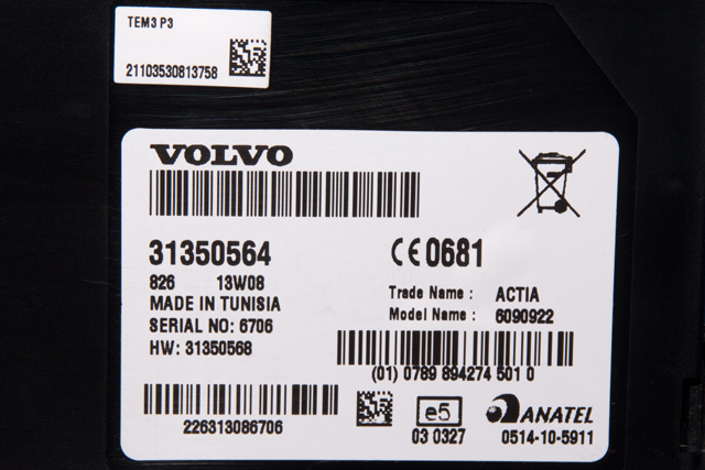Styreenhet diverse til Volvo V60 2010-2013 (Type I, Fase 1) (VOLVO|31350564|)