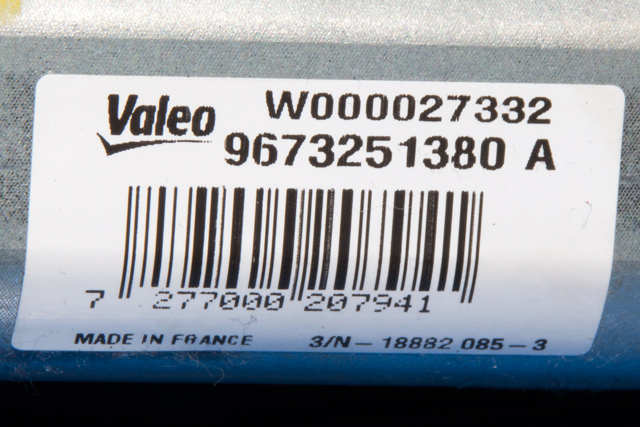 Viskermotor bakrute til Peugeot 208 2012-2019 (Type I)  (PEUGEOT|96 732513 80|)