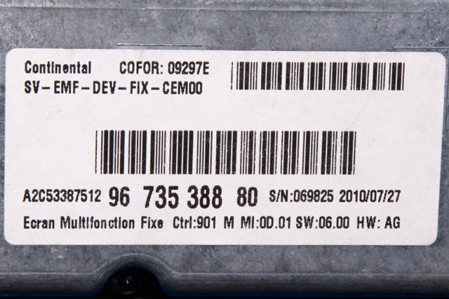 Bilstereo navigasjon skjerm til Citroën DS3 2010-2019  (CONTINENT|A2C53387512|96 735388 80|)