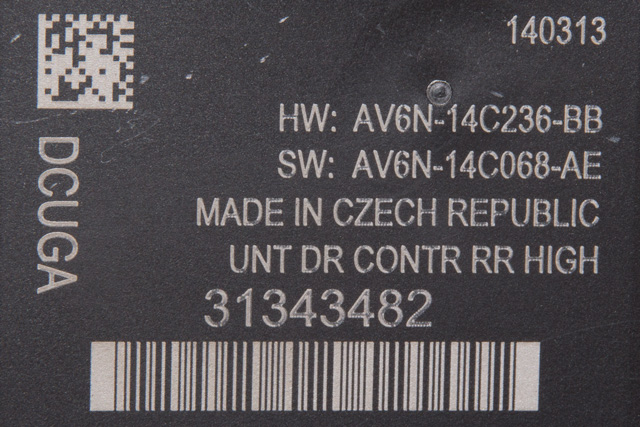 Styreenhet dør høyre bak til Volvo V60 2010-2013 (Type I, Fase 1)  (VOLVO|31343482|)
