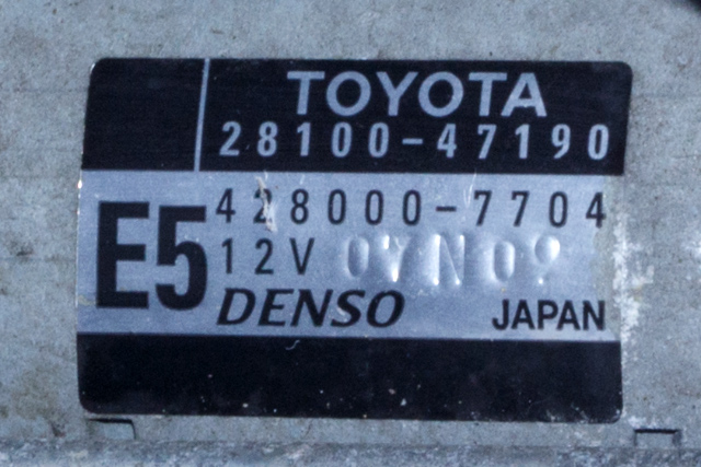 Starter til Toyota Verso-S 2011-2015 (COMBI) (COMBI) (DENSO|428000-7704|28100-47190|)