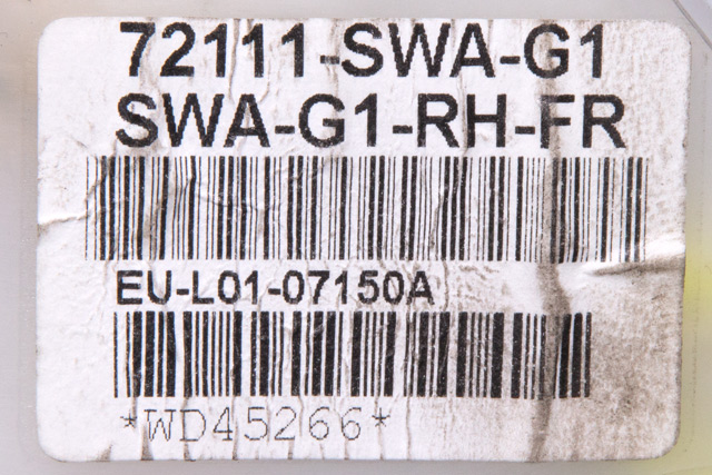 Låsekasse høyre foran til Honda CR-V 2007-2012 (Type III) (HONDA|72111-SWA-G1|)
