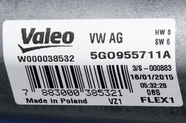 Viskermotor bakrute til VW e-Golf 2014-2017 (Fase 1) (VAG|5G0 955 711 A|)