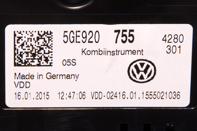 Instrumentpanel til VW e-Golf 2014-2017 (Fase 1)  (VDO|A2C91211900|5GE 920 755|)