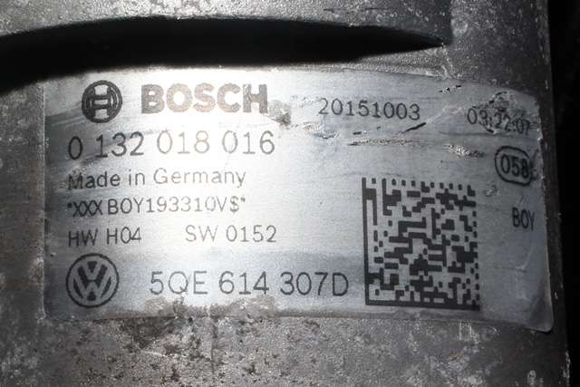 Motorrom diverse til VW Golf VII 2012-2017 (Fase 1) (BOSCH|0 132 018 016|5QE 614 307 D.|)
