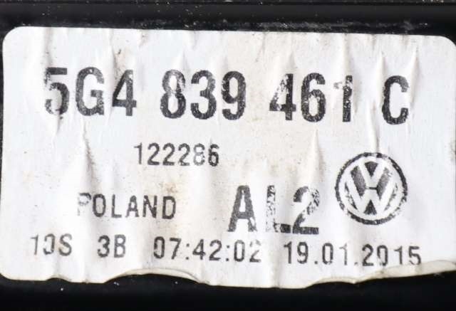 Ruteheis venstre bak til VW e-Golf 2014-2017 (Fase 1)  (VAG|5G4 839 461 C|)