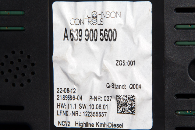 Instrumentpanel til Mercedes Vito/Viano 2010-2014 (Fase 2) (W639) (W639) (JOHNSON|2189586-04|A 639 900 56 00|)