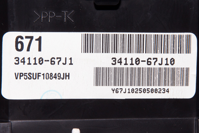 Instrumentpanel til Suzuki Grand Vitara 2005-2015 (Type III) (SUZUKI|34110-67J10|)