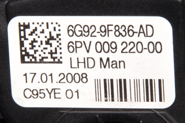 Pedal gass til Volvo S80 2006-2013 (Type II, Fase 1)  (HELLA|6PV 009 220-00|6G92-9F836-AD|)